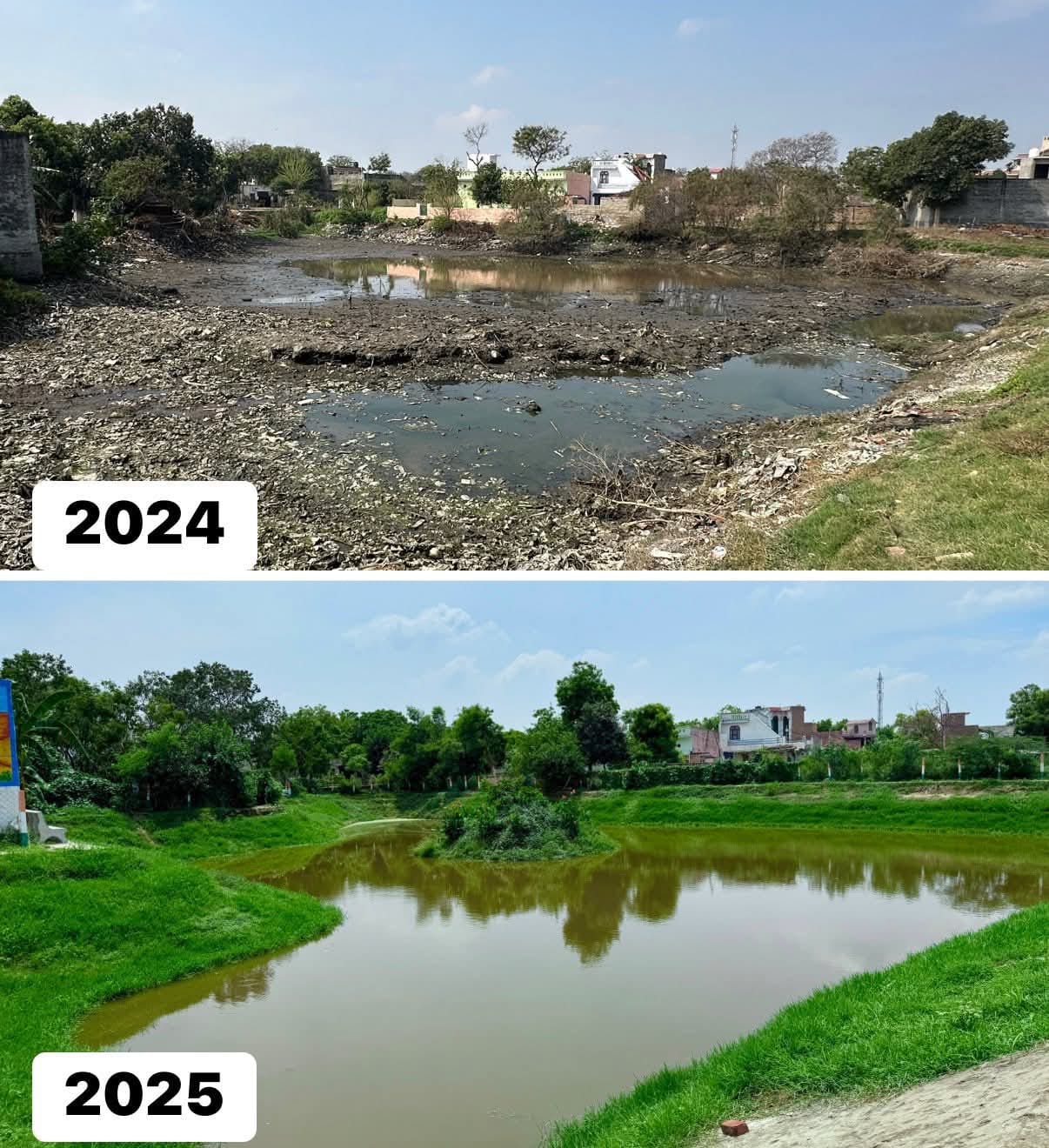 राम का काम देख लोगों ने कहा क्‍या यह वही तालाब है: जहां से आती थी बदबू अब आता है ठंडी हवा का झोंका