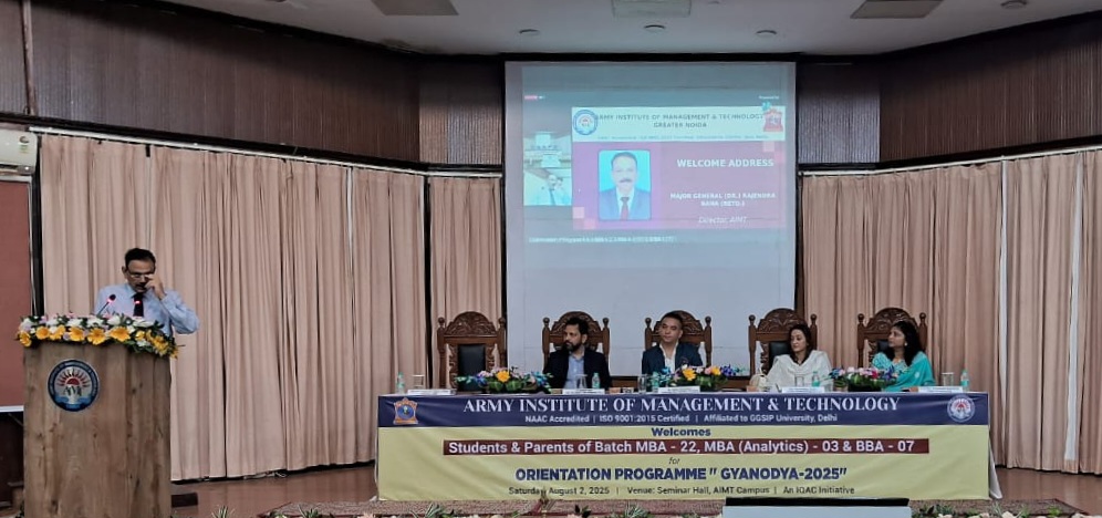 आर्मी इंस्टीट्यूट में ज्ञानोदय ओरिएंटेशन 2025 का आयोजन: मैनेजमेंट के छात्रों का किया गया मार्गदर्शन