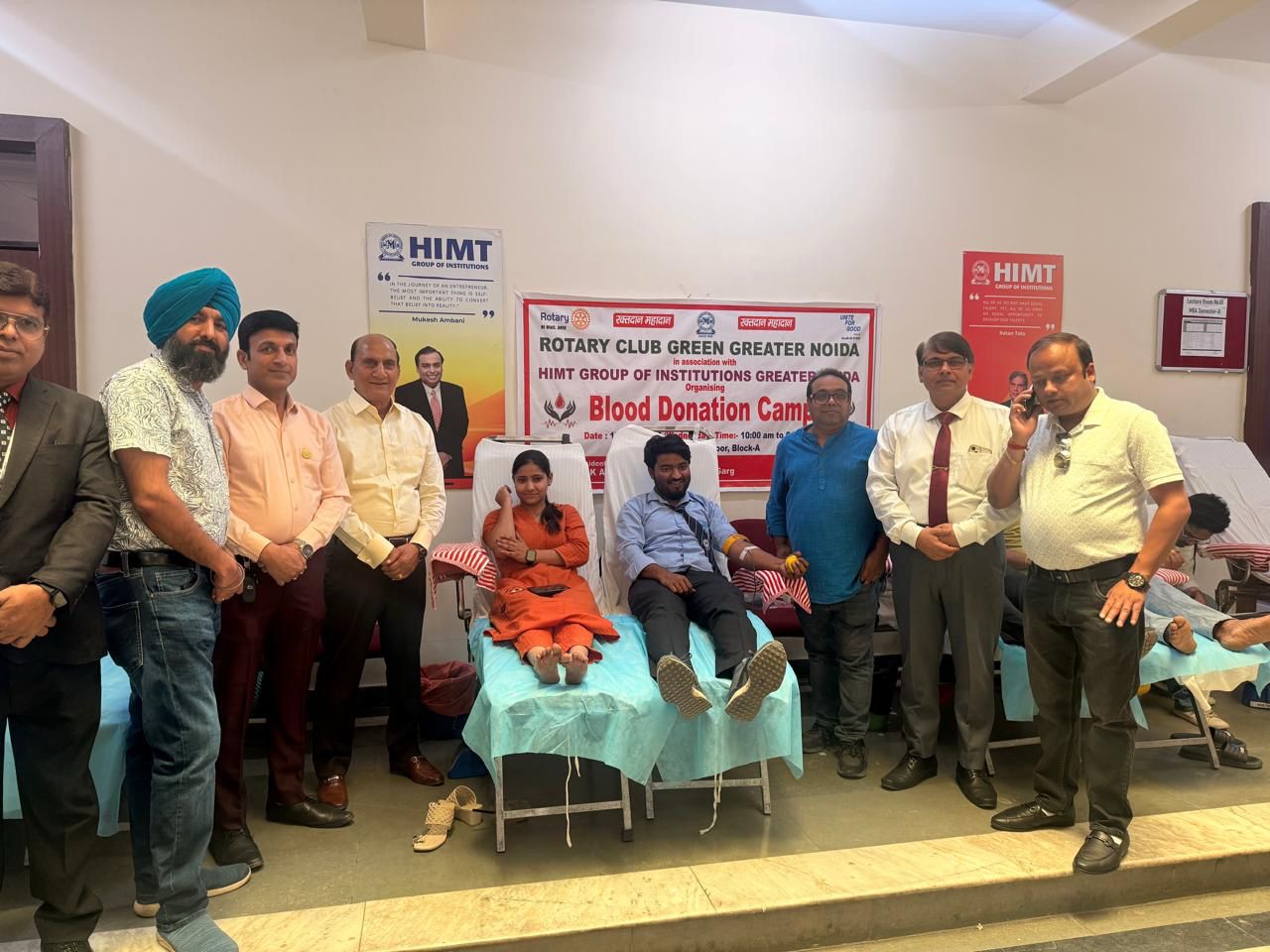 रोटरी क्लब ने HIMT  कॉलेज में लगाया रक्तदान शिविर:शिविर में 107 छात्र छात्राओं ने कराया रजिस्ट्रेशन