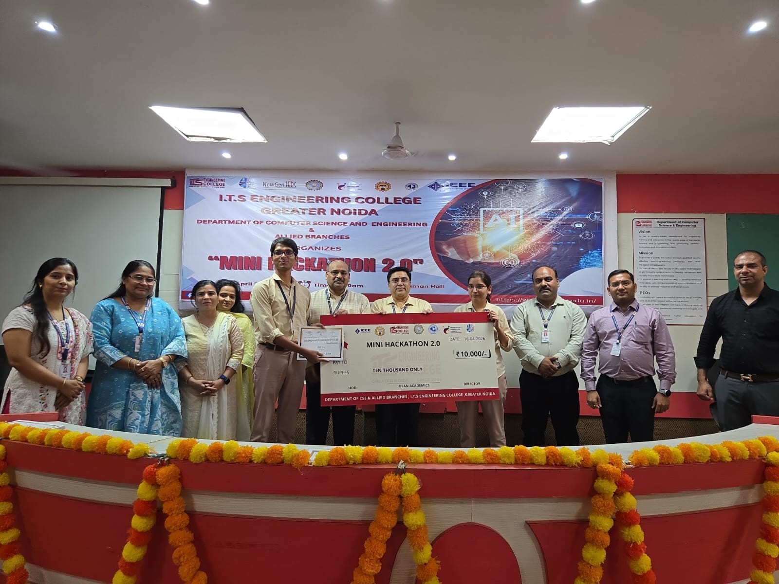 आईटीएस इंजीनियरिंग कॉलेज में मिनी हैकाथॉन 2.0 का आयोजन:1000 से अधिक छात्रों की 300 टीमों ने लिया हिस्‍सा