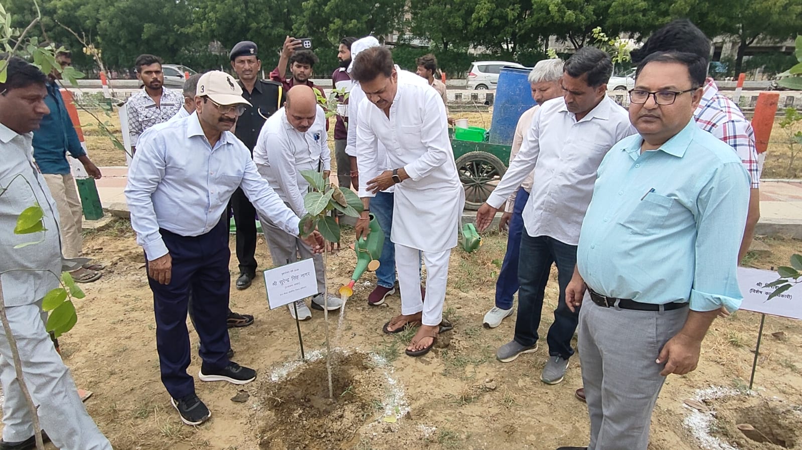 पीएम वन में सांसद सुरेंद नागर ने लगाए पौधे:सांसद ने कहा हर माह लगाएंगे 30 पौधे