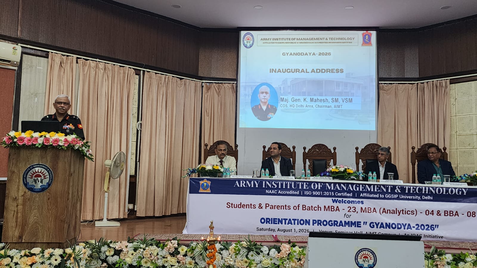 आर्मी इंस्टीट्यूट में ज्ञानोदय-ओरिएंटेशन 2026 का आयोजन:वक्‍ताओं ने विद्यार्थियों को परिश्रम के साथ आगे बढ़ने का दिया मंत्र