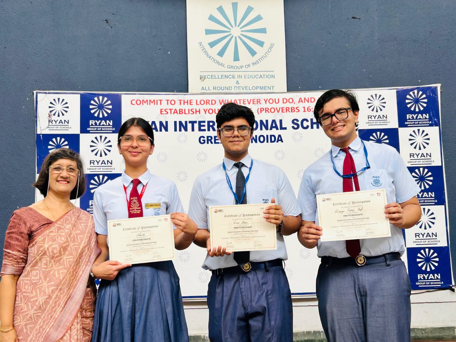 रायन स्‍कूल ने किया IFIP वर्ल्ड इन्क्लूजन कॉन्फ्रेंस का प्रतिनिधित्‍व:कार्यक्रम में 50 से ज्‍यादा देशों के लोग हुए शामिल